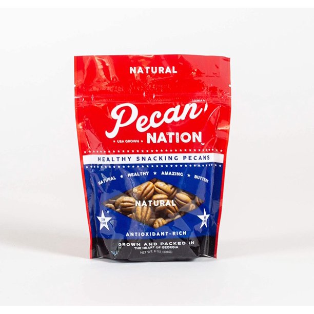 Pecan Nation All Natural Unsalted Pecan Nut Halves, 8 oz, 4 Pack