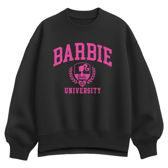 Barbie - Barbie University - Ladies Oversized Fleece Crew Sweatshirt