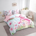 thumbnail image 3 of Castle Fairy Cute Pink Elf Girl Bedding Comforter Set,Kawaii Flowers Full Bedding Set, 3 of 8