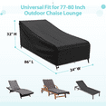UV Protected 2 Pack Outdoor Lounge Covers, 86in Heavy Duty, for 7780in