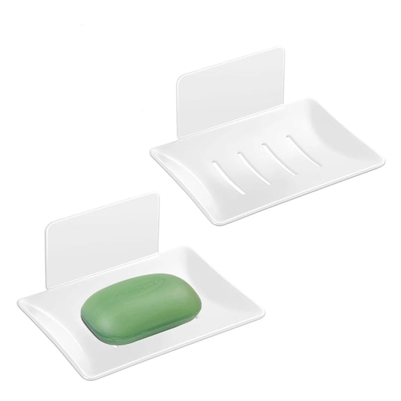 2Pcs Creative Drainage Soap Dish In Space Aluminum For Bathroom Wall Mount