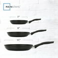 thumbnail image 2 of Mainstays 3-Piece Nonstick Aluminum Skillet Set, Black Finish Set of 3, 2 of 8