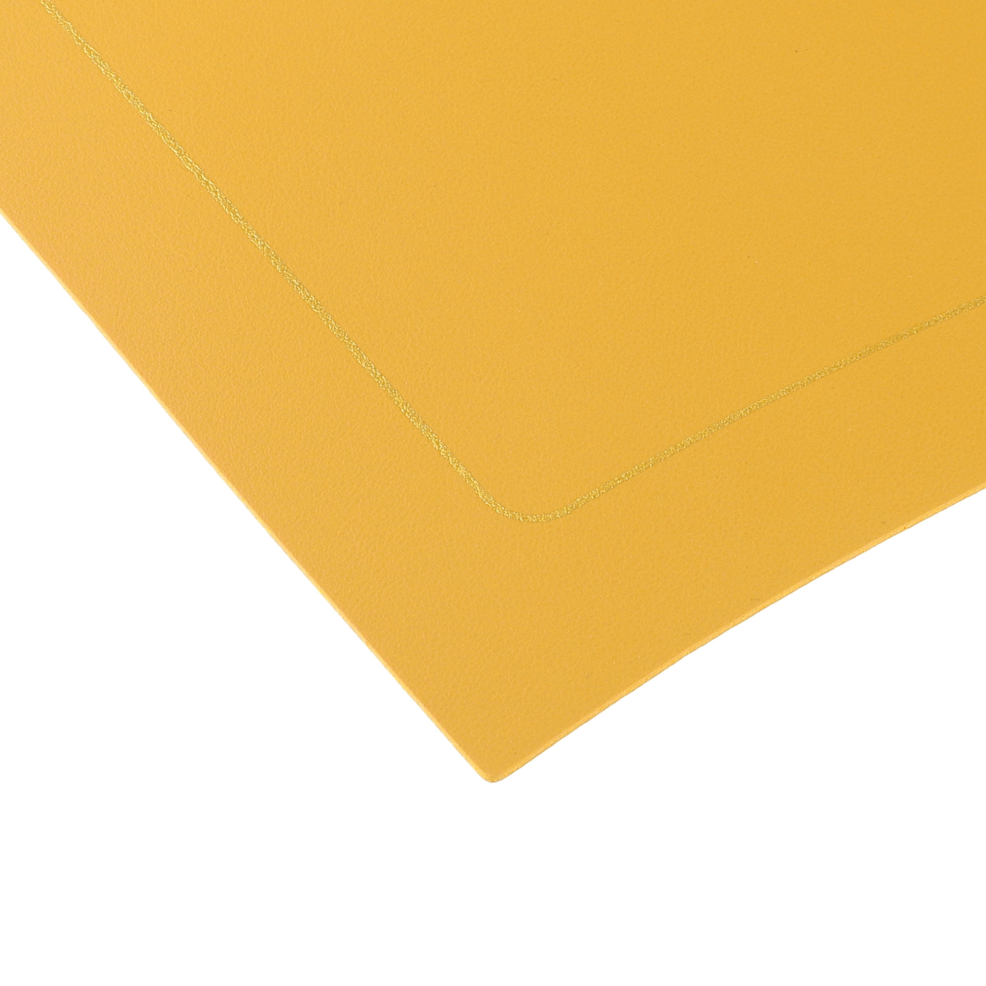 Unique Bargains Set of 6 Wedge Faux Leather Heat Resistant Wipe Clean Round Table Mats Yellow