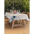 thumbnail image 3 of Outdoor Tablecloth with Umbrella Hole for Patio/Picnic/Party/Camping, Blue Butterflies Flowers Waterproof Table Cloth Rectangle Table Cover Washable, Spring Watercolor Botanical Beige (60"x 84"), 3 of 9