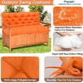 thumbnail image 6 of Replacement Cushions for Swing, Waterproof Porch Swing Cushion, 2-3 Seat Outdoor Bench Cushion with Backrest for Patio Furniture Garden Porch Loveseat Glider Pad (Orange 60*40in), 6 of 7
