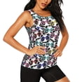 thumbnail image 2 of Balery Panda And Glasses Camiseta sin mangas estampada ligera para mujer, tops de entrenamiento sin mangas, camisetas de yoga transpirables de secado rápido.-Large, 2 of 7