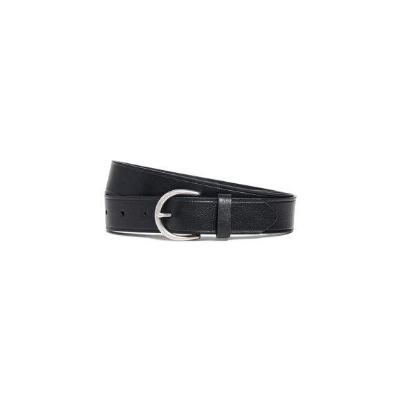 Cinturón de Cuero Madewell Medio Perfecto Negro Plata 3 cm