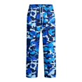 thumbnail image 5 of Men's Camo Cargo Pants Casual Elastic Drawstring Waist wide Leg Pants Lightweight Outdoor Hiking Relaxed Fit trousers with Multi Pockets Navy S, 5 of 7