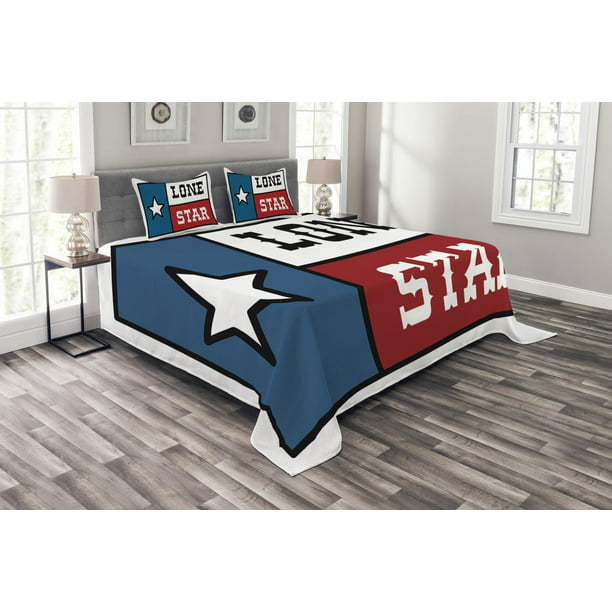 Texas Star Bedspread Set King Size, Patriotic King Size Bedding