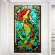 thumbnail image 3 of Pintura de diamante 5D DIY Taladro redondo completo Vidrieras Sirena Kit Decoración (sz4411), 3 of 9
