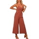 thumbnail image 4 of INSPIRAR CHIC Mono de Verano Sin Mangas con Corte, Fruncido y Pierna Ancha para Mujeres Caramelo XL, 4 of 6