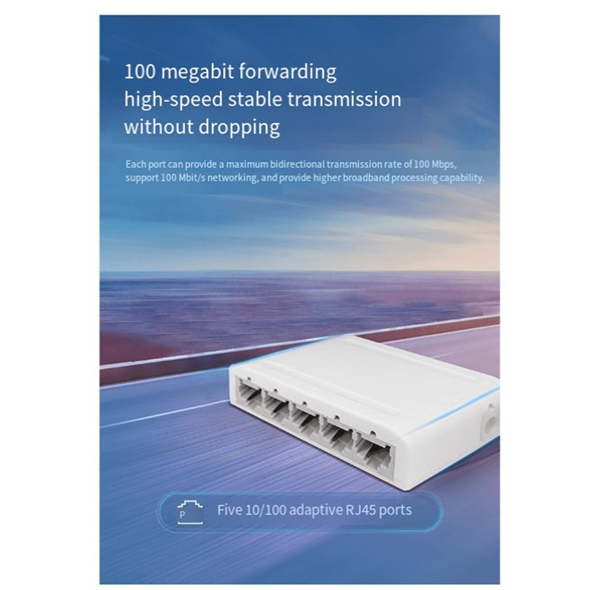 5X 5 Port Data Switch,Network Hub,Desktop Ethernet Splitter,Plug & Play Shielded Ports Fanless Quiet,5 x Ethernet Splitter,White