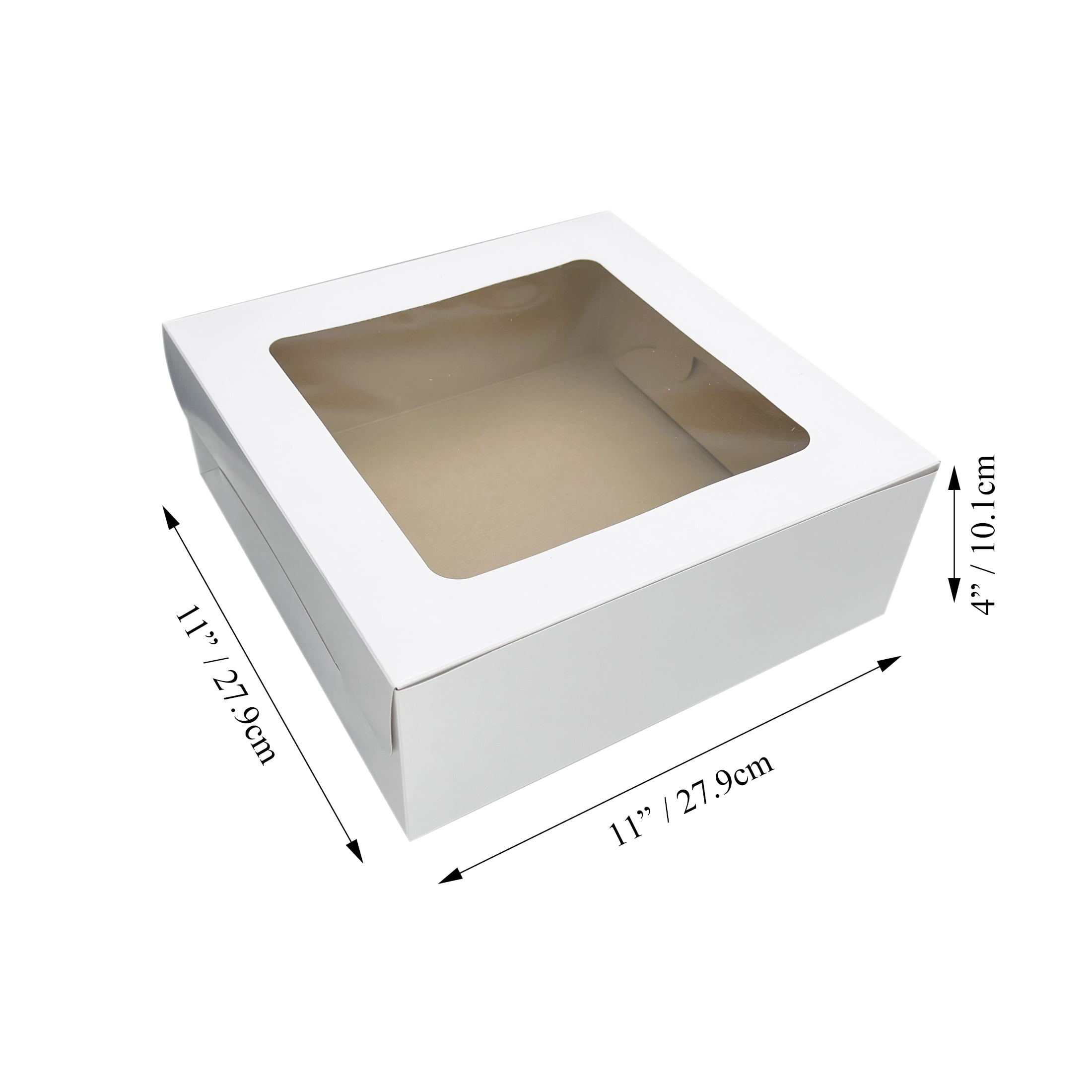 (2 pack) 11 Inch x 11 Inch x 4 Inch White Cake Box with Window by Way To Celebrate