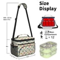 thumbnail image 6 of Dinosaur and Flower Beige Pattern Insulated Lunch Box for Women Men, Medium Leakproof Cooler Bag with Adjustable Strap, 10"x6.7"x8", 6 of 6