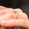 thumbnail image 4 of Jewelerix 14K Yellow Gold Vermeil Promise Day Ring Dainty Round Shape Wedding Ring for Her Minimalist Moissanite Diamond Engagement Ring, 4 of 6