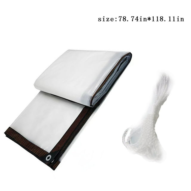 Fiudx Bâche Imperméable Transparente Pe / Abri de Pluie Toutes Saisons & Couverture Coupe-Vent / Protection de Balcon Extérieur / Tissu Plastique Résistant au Froid / Installation et Rangement Faciles