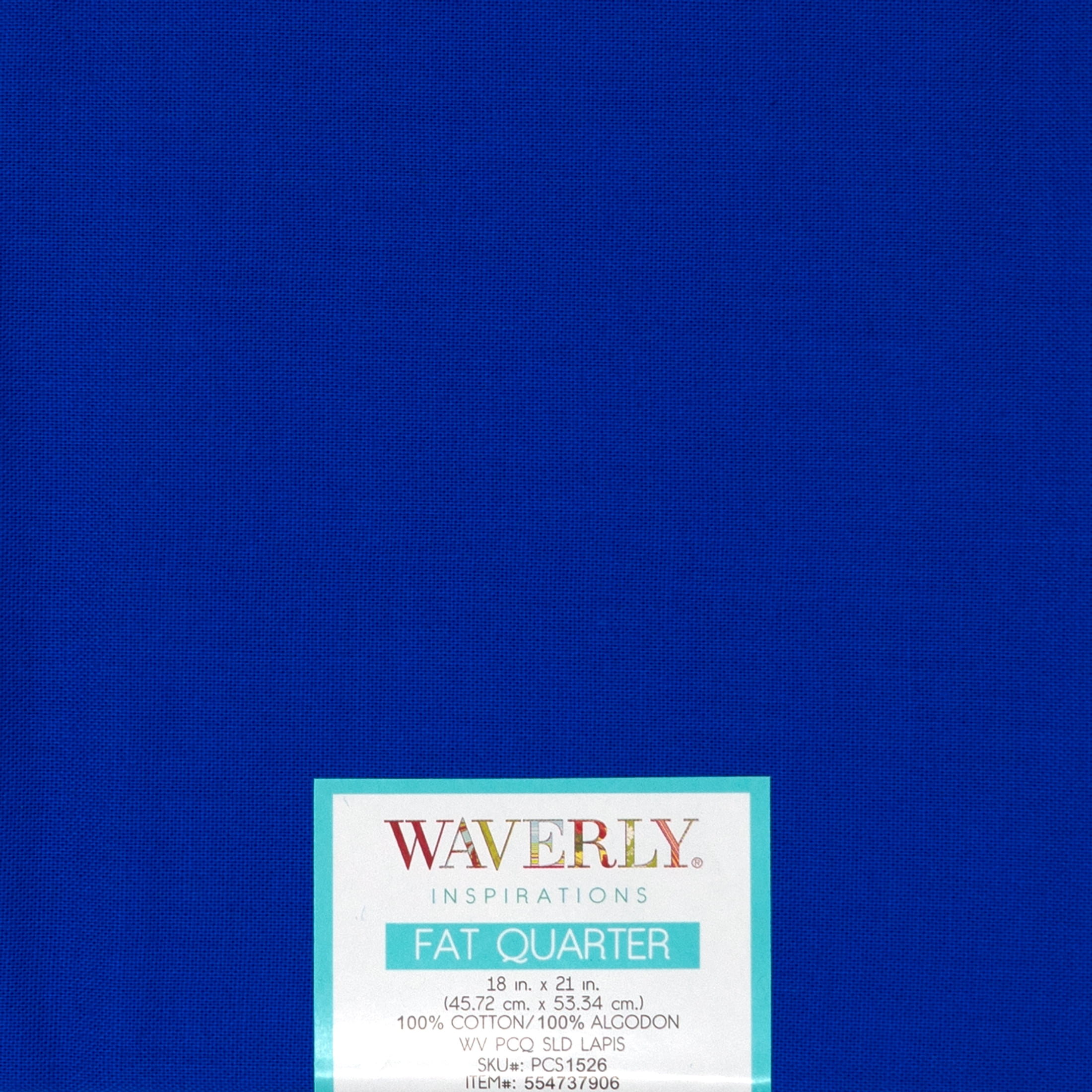 Waverly Inspirations Cotton 18" x 21" Fat Quarter Lapis Fabric, 1 Each