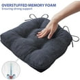 thumbnail image 6 of Navy Blue Tufted Memory Foam Dining Chair Cushions Set of 4 with Non Slip Backing and Secure Ties for Kitchen Chairs, 6 of 6