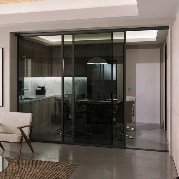 Doors55 Doors 55 Glass Room Divider Panel and Partition Wall, Partition Wall Divider & Sound Proof Dividers - Perfect Wall Divider for Room Separation & Partition Room Dividers