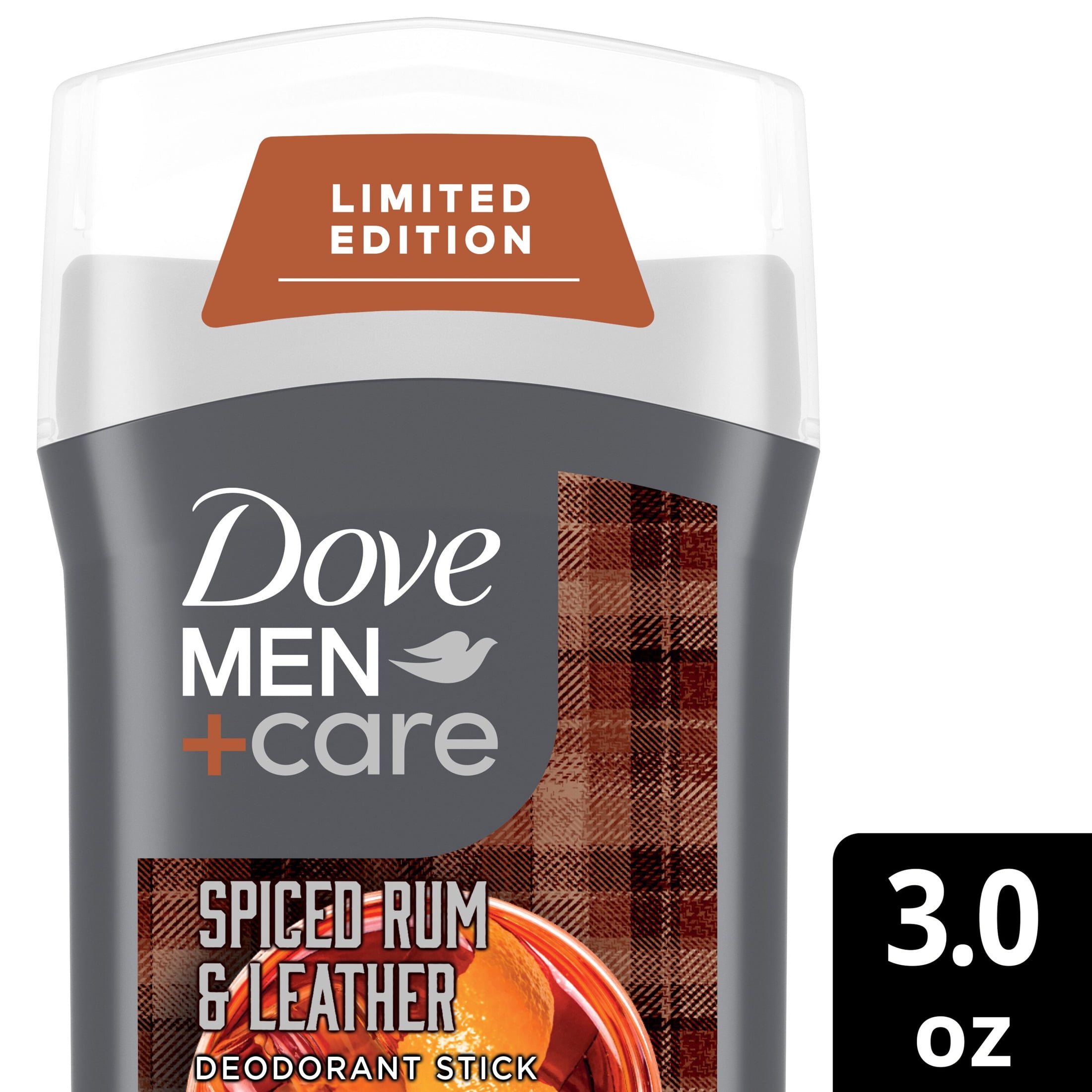 Dove Men+Care Deodorant Stick For Odor Protection & Long-Lasting Scent Limited Edition Spiced Rum & Leather With Aluminum-Free Formula, ,3 oz