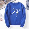 thumbnail image 2 of Outfmvch Chandails de la Saint-Valentin pour Femmes Chandail de la Saint-Valentin pour Femmes Imprimé Couple Plus Velours Manches Longues Col Rond Pull Chandail en Molleton Haut (Unisexe) Bleu 3TG, 2 of 3