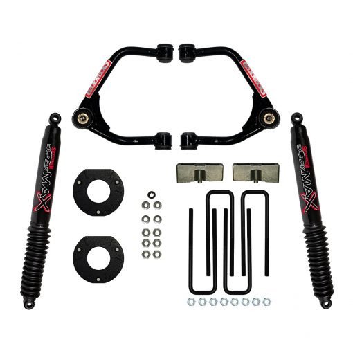Skyjacker Suspensions Lift Kit Suspension C19350PB Black Max; 3-1/2 Inch Front Lift; 2 Inch Rear Lift; With Rear Black Max Shock Absorbers; Black Components