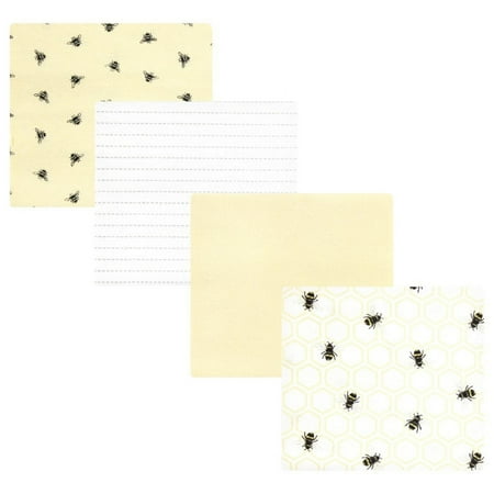 Hudson Baby Unisex Baby Cotton Poly Flannel Receiving Blankets, Honey Bee, One Size