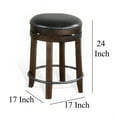 thumbnail image 5 of Flint Swivel Counter Stool Set of 2, Black Faux Leather, Dark Brown, 5 of 6