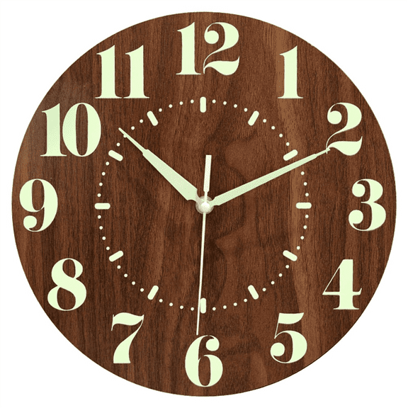 2025 New! Glow in Dark Wall Clock,12 Inch Silent Non-Ticking Battery Operated Clock, Lighted Clock Decoration for Bedroom