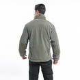 thumbnail image 5 of IYTR Men's Fleece Jackets Solid Color Long Sleeve Jacket Zipper Stand-up Collar Fleece Thickened Warm Sports Jackets with Pocket Green XXL, 5 of 6