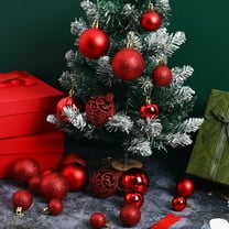 POPETPOP Tree Decorations Christmas Ball Plastic Red 100 Pcs Elegant