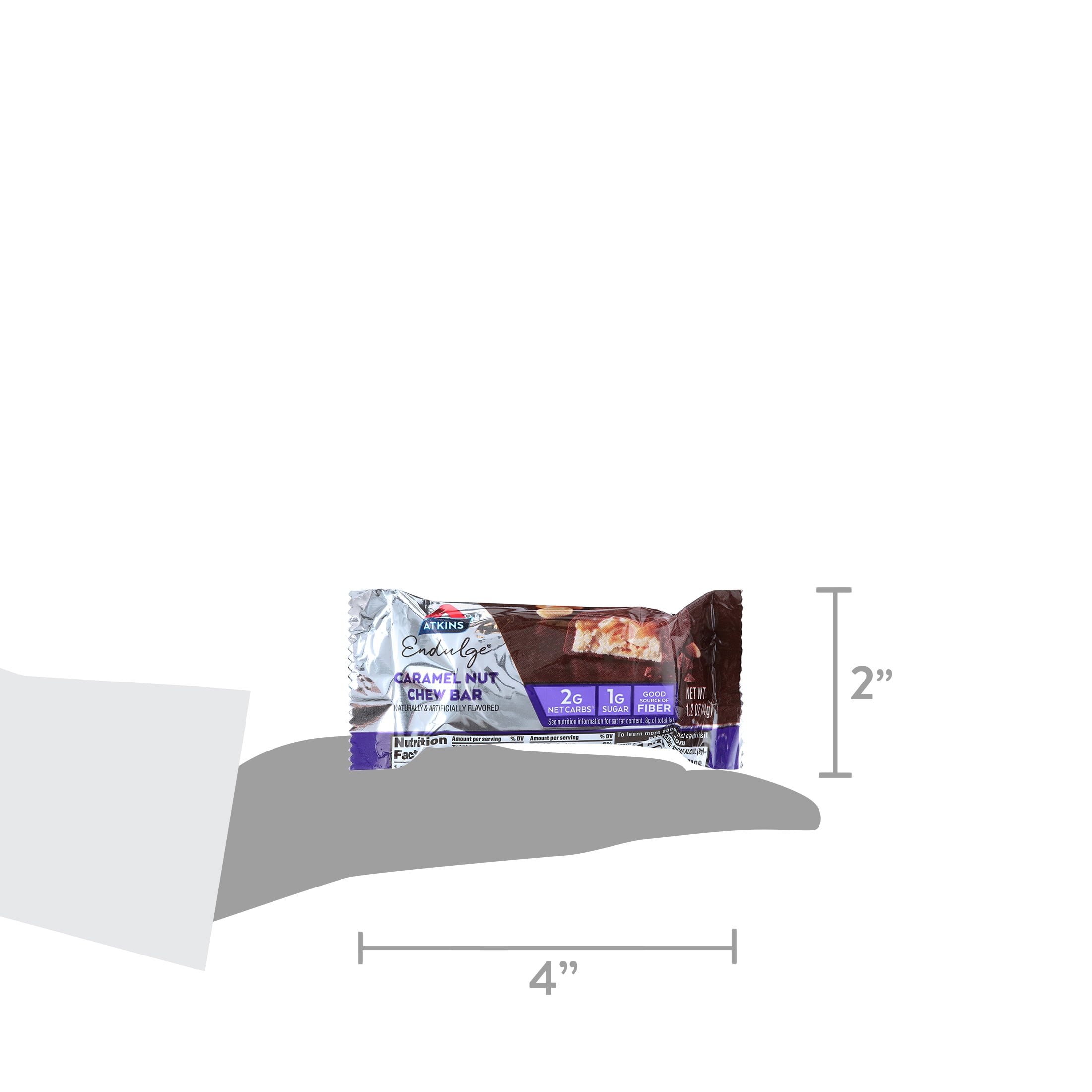 Atkins Endulge Treat, Caramel Nut Chew Bar, Keto Friendly, 6/5ct Boxes