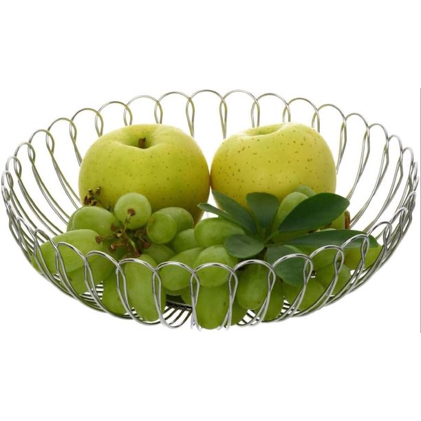 Fruit Basket Bowl for Kitchen Counter, and Pantry Decorative Countertop Centerpiece