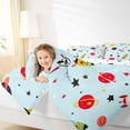 thumbnail image 4 of Homewish Cartoon Rocket Bedding Comforter Set,Galaxy Planet Pattern Twin Comforter Sets,Blue Red Black Bedding Set For Boys Kids,Microfiber Bedroom Decor Reversible,2pcs, 4 of 8