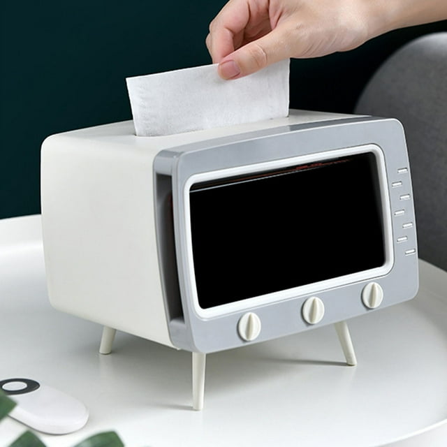 Soporte para CAJA de Pañuelos para TV TV Soporte para Teléfono Material Plástico de Primera Diseño Innovador, Adecuado para una una varidad de escenarios, Se combina con su