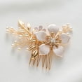 thumbnail image 4 of Gold Bridal Hair Clip,Floral Bridal Hair Comb Barrette Flower Hair pieces for Brides Wedding, 4 of 4