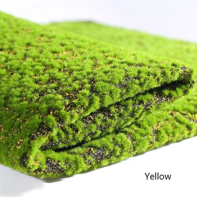 1PC Yellow 100*100cm Artificial Moss Fake Green Plants Moss Grass Mat For Home Decor