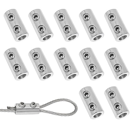12Pcs Double Holes Metal Clip Reusable Wire Rope Clamps Adjustable Screws Fastener Hardware Slings Tools Enduring 12Pcs Double Holes Metal Clip Reusable Wire Rope Clamps Adjustable Screws Fastener Hardware Slings Tools Enduring