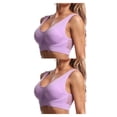thumbnail image 3 of Minnieouse Sujetador deportivo inalámbrico para mujer, Fitness, correr, trotar, dormir, camisetas sin costuras, chaleco de verano, ropa interior Violeta 2Conjunto, 3 of 6