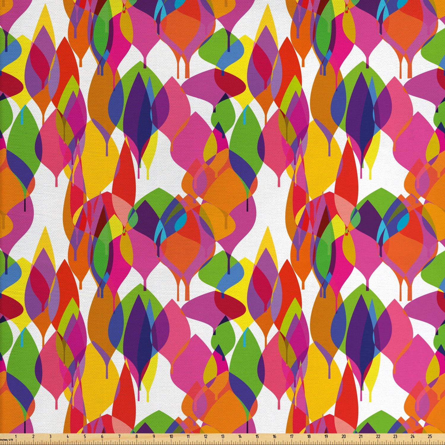 Colorful Fabric by The Yard, Nature Inspired Botanical Motif with