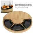 thumbnail image 4 of Bamboo Cheese Board, Bamboo Swivel Cheese Cutting Board and Cheese Serving Platter Multifunctional Cheese Meat Tray for Home Kitchen, 4 of 7