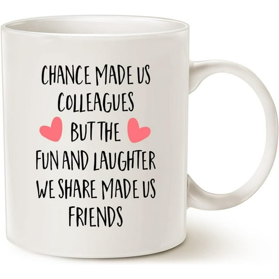 Coworker Gifts for Women Men - Chance Made Us Colleagues - 11 Oz Coffee Mug Coworker Leaving, Farewell, Going Away, Retirement, Birthday Gifts for Co-workers Male Female Boss Friends