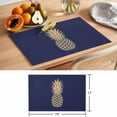 thumbnail image 6 of Pineapple Placemats Set of 6 Gold Yellow Navy Blue Tropical Fruit Summer Place Mats Indoor Wipeable Table Mats Washable Cloth Dining Table Placemats for Kitchen Holiday Party Home Decor 13x19 Inch, 6 of 9