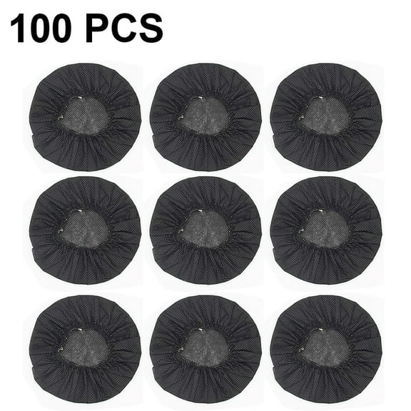 100 Pieces Headphone Ear Covers Disposable Earphone Overs Sanitary Non-Woven Stretch Earpad Covers Earcup Covers Fit for Most on Ear Headphone,Black