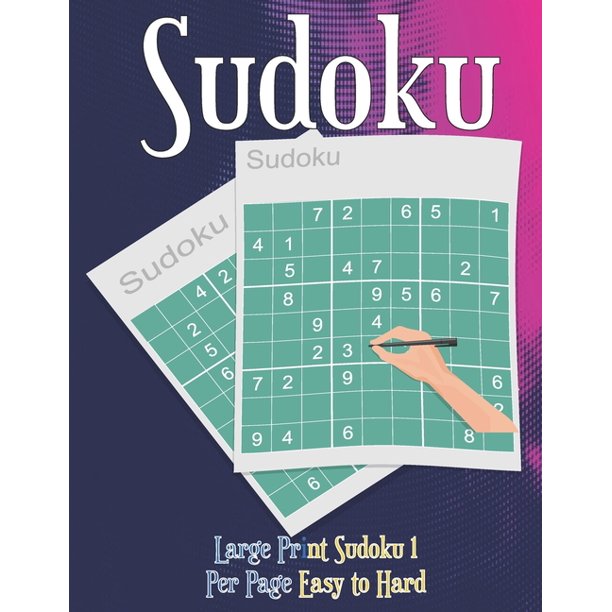 large print sudoku 1 per page easy to hard sudoku puzzle book for adults paperback walmart com