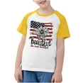 thumbnail image 2 of Boys Girls 4Th Of July Shirts Trendy Independence Day Flag Printed Tees Summer Raglan Sleeve Casual Short Sleeve T-Shirts Yellow 9-10 Years, 2 of 7