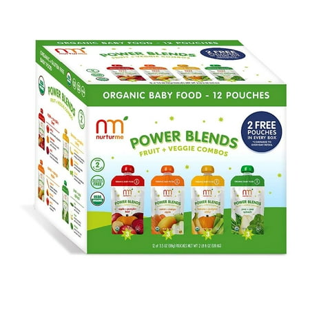 Nurturme Power Blends Fruit & Veggie Combos (3.5 Oz., 12 Ct.) No gluten, dairy, soy, egg, added sugars or artificial flavoring. Made using 100% real organic fruits and veggies.