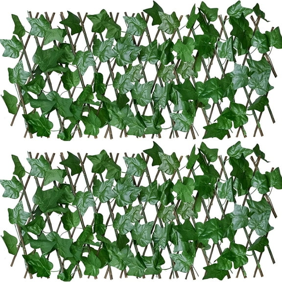 LAMIRO Expandable Fence Privacy Screen for Balcony Patio Outdoor,Decorative Faux Ivy Fencing Panel,Artificial Hedges Faux Greenery Wall Green Vines Leaf Hedge Outdoor Lattice Panels