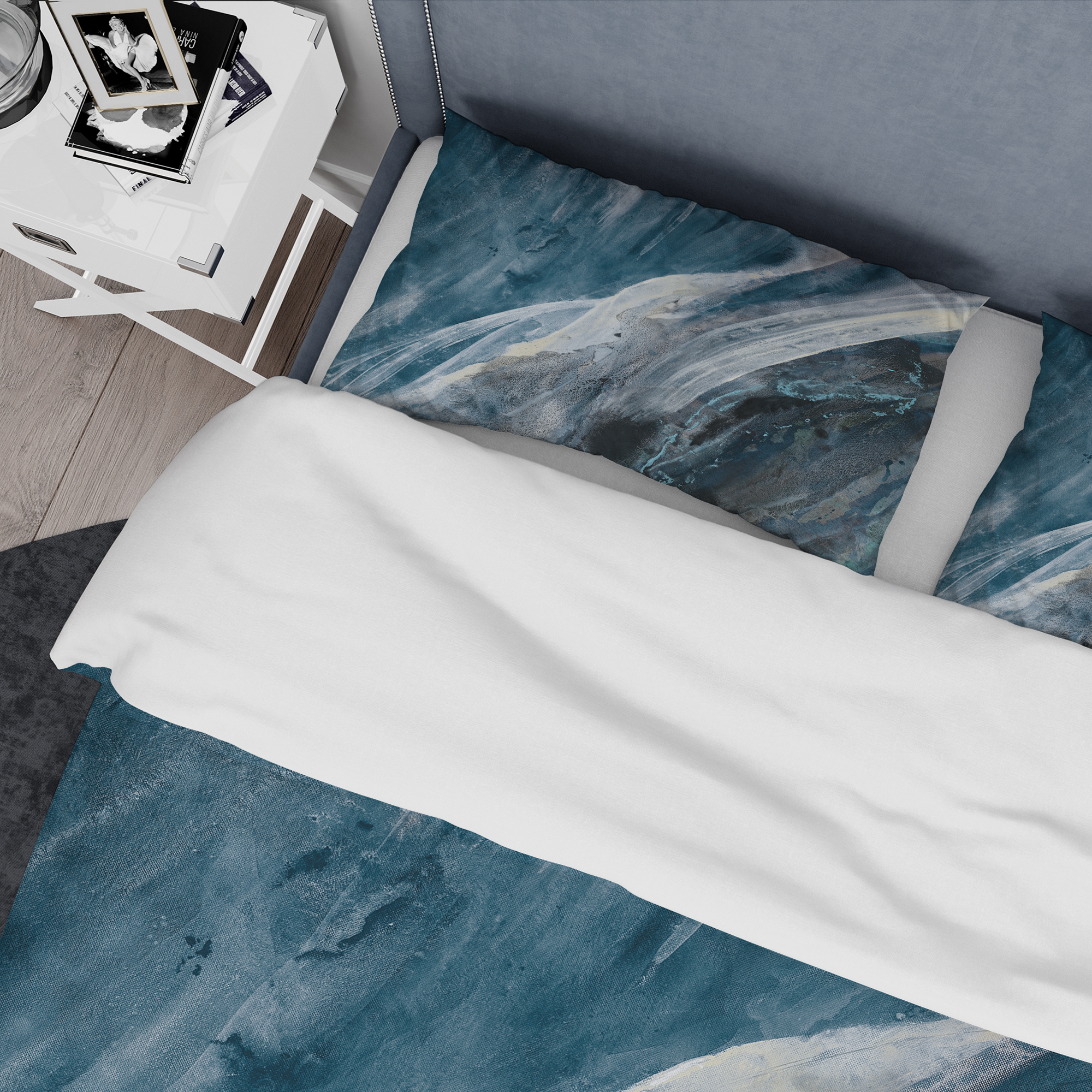 Designart 'Splash Blue Indigo' Geometric Duvet Cover Set