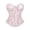 Pink, variant on Krdevn Women's Strapless Floral Lace Corset, Boned Sweetheart Bustier, Breathable Waist Cincher Tummy Control Shapewear Top,White